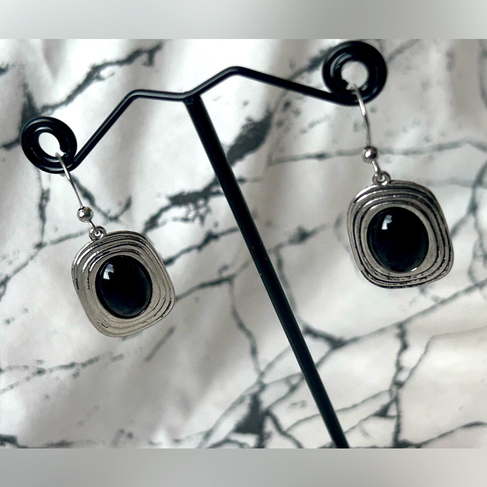 Black & Silver toned earrings